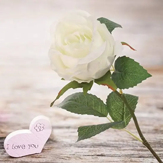 Timeless Elegance 20" Silk White Rose Bud - Classic Artificial Floral Decor {5}