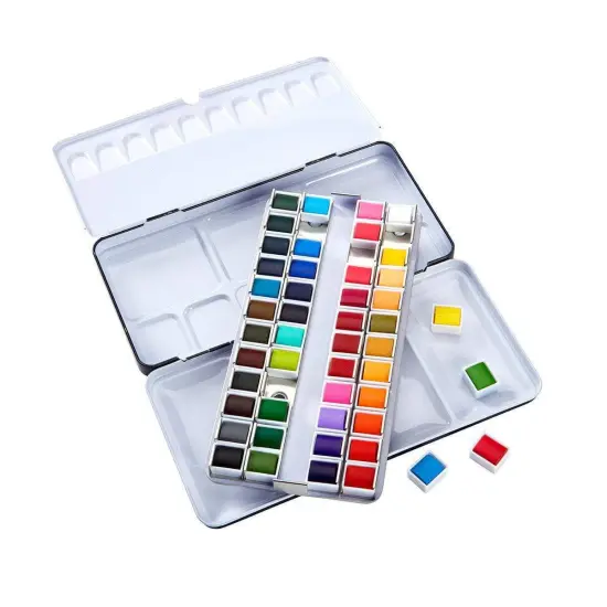 KINGART&reg; PRO Watercolor Half-Pans, 48 Colors {6}