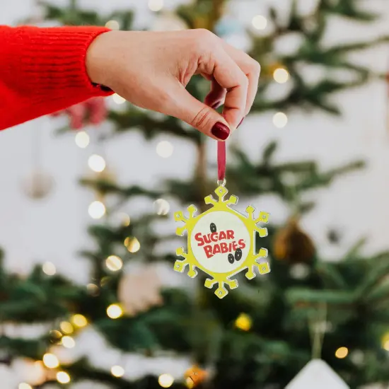 Northlight Snowflake "Sugar Babies" Candy Logo Christmas Ornament - 3.5" - Yellow and Red {3}