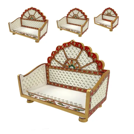 Acrylic Laddu Gopal Sinhasan for Pooja Mandir Kanha Ji Singhasan Krishna Aasan for All God Janamashtami Favor Meenakari Singhasan for Pooja Housewarming Gift {2}