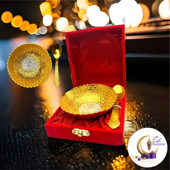 Gold Silver Plated Bowl Eid Gift Box, Eid Mubarak Gift, Ramadan Eid Gift, Islamic Gifts, Muslim Gift, Eid Favors, Eid Gift Hamper {3}