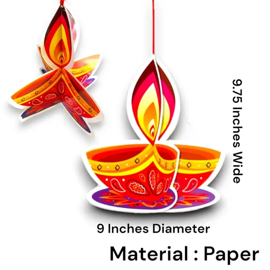5ct Paper Hanging Diwali Diya, Diwali Decoration, Diwali Decor, Diwali Decorations, Diwali Party, Deepawali Hanging, Diwali Garland {2}