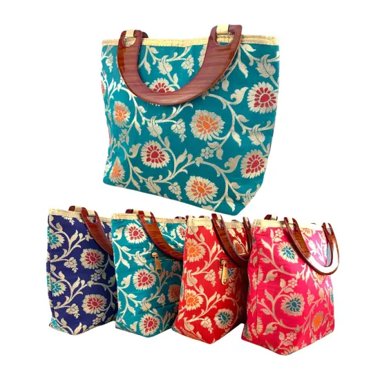 Silk Purse for Women Indian Potli Gota Patti Bag Ethnic Wedding Favor Gift for Her, Nikah, Eid, Diwali Gift {2}