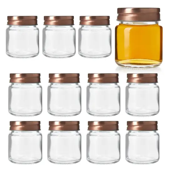 12 Pack Mini Mason Jar Shot Glasses with Lids, 2 oz for Ginger Shots, Juices, Cocktails, Homemade Sauces Clear {1}