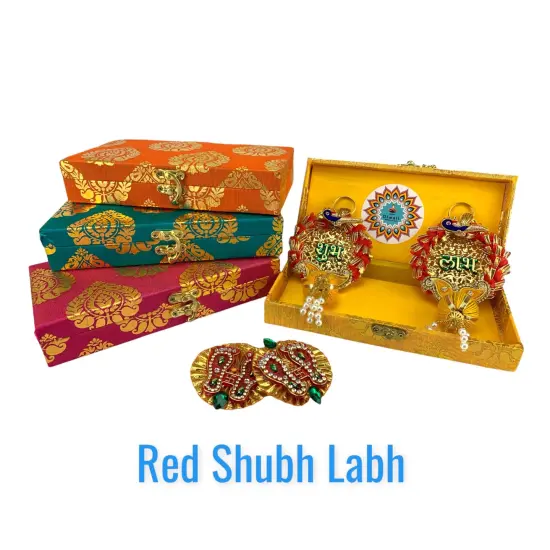 Personalized Diwali Gifts Hamper Shubh Labh Rajasthani Brocade Design Gift Box Indian Festival Diwali Hamper Basket for Employees Home Office Friends Family - Corporate Return Gift Items {7}