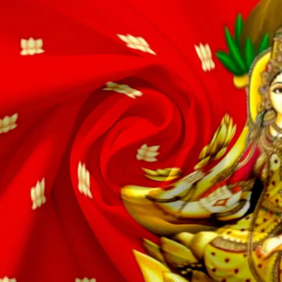 Goddess Laxmi Backdrop 5x8 Feet Indian Traditional Cloth Varalaxmi Vratam Decor Indian Diwali Decor Pooja Wall Decor Indian Wall Art Photo Decor Banner Decorative Cloth Navratri Decor {2}