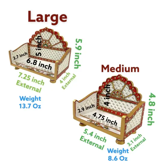 Acrylic Laddu Gopal Sinhasan for Pooja Mandir Kanha Ji Singhasan Krishna Aasan for All God Janamashtami Favor Meenakari Singhasan for Pooja Housewarming Gift {3}