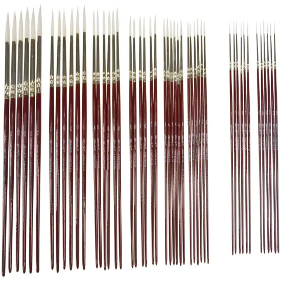Sax Optimum White Synthetic Taklon Paint Brushes, Assorted Sizes, Set of 72 {5}