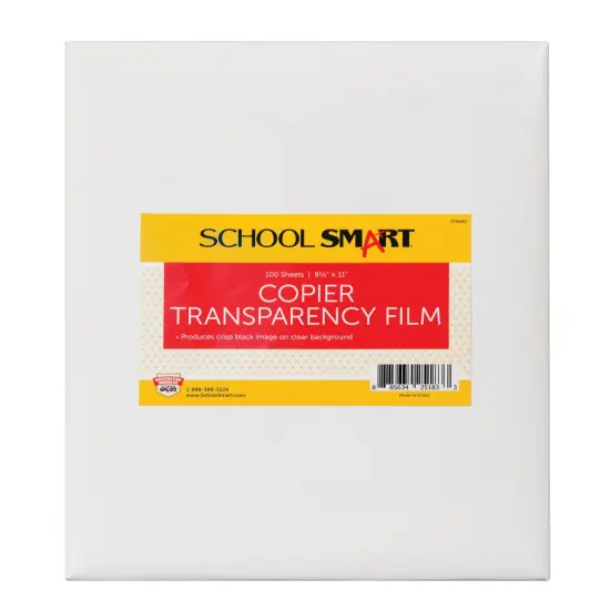 School Smart Copier Transparency Film without Sensing Strip, 8-1/2 x 11 Inches, Clear, Pack of 100 {3}