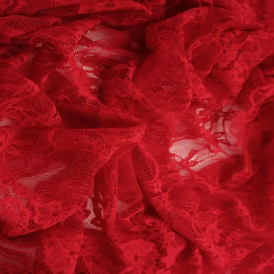 1 Yard Floral Lace Fabric, 58/60&Prime; Wide Nylon Spandex Blend PEACH {5}