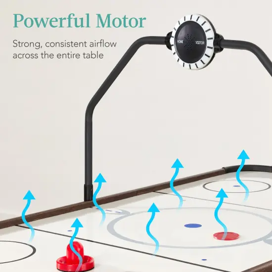 Best Choice Products 54in Air Hockey Game Table w/ LED Lights, Scoreboard, Powerful Motor Walnut {5}