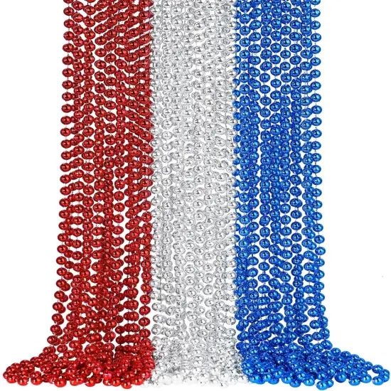 4th of July 24 PCS Patriotic Bead Necklaces {1}