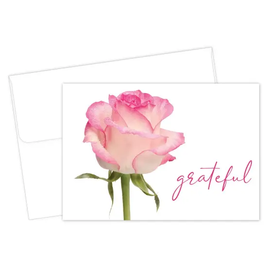 Great Papers! Grateful Pink Rose Thank You Note Card and White Envelope, 4.875" x 3.375", 24 count {2}
