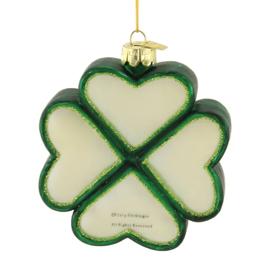 Noble Gems 3.75 In Shamrock With Saying Tree Ornament , LuckyIrish Green {2}