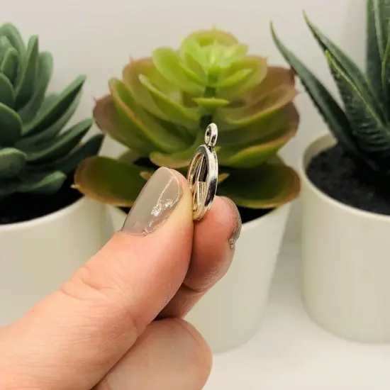 Silver Peace Hippie Charms, 15x12mm {3}