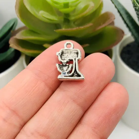 Silver Mixer Baking Charms, 16x11mm {4}