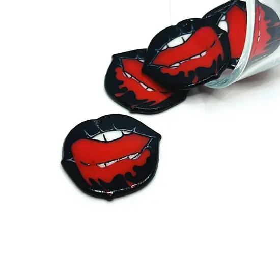 Punk Bloody Birthday Mouth Charms, 31x34mm {1}