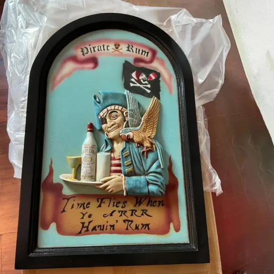 Pirate Wall Decor Rum Sign Statue {3}