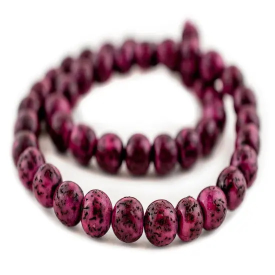 The Bead Chest Fuchsia Natural Round Seed Beads (8mm) {3}