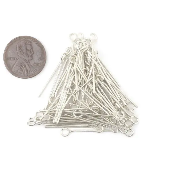 The Bead Chest Silver 21 Gauge 1 Inch Eye Pins (Approx 100 pieces) {2}