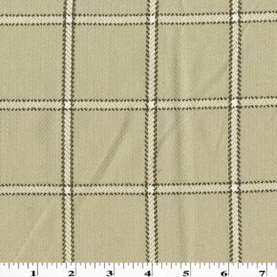 Gray/White Grid Plaid Herringbone Woven Decorating Fabric By the Yard {1}