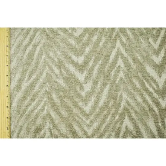 Pearl Beige Zebra Jacquard Chenille Home Decorating Fabric By the Yard {3}