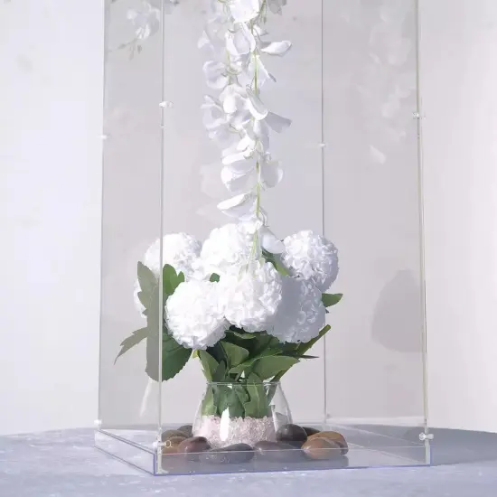 32-Inch tall Clear Acrylic DISPLAY BOX CENTERPIECE Party Column Pedestal Riser {1}