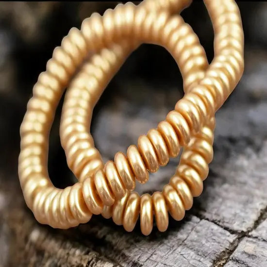 8x3mm Gold Celestial Pearl Rondelle Beads (16" Strand) {1}