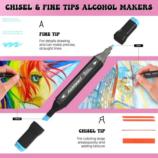 120-Colors Alcohol Based Dual Tip Markers {2}
