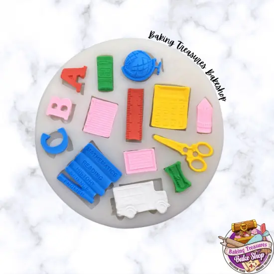 School Theme Silicone Mold {1}