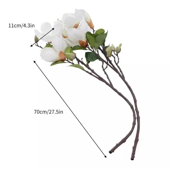 2x Artificial Magnolias Flower Bouquet Fake Plant Bunch Wedding Party Home Decor {5}