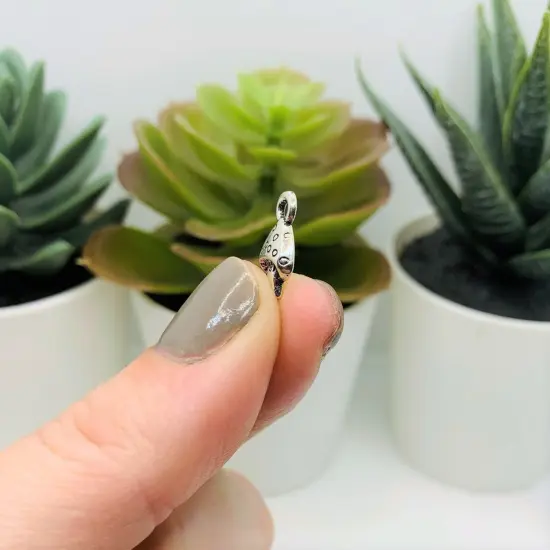 Small Silver Mushroom Charm, 3x8mm {4}