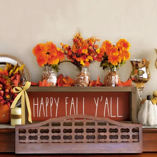 Happy Fall Wooden Yall Sign Tabletop Decorations {4}