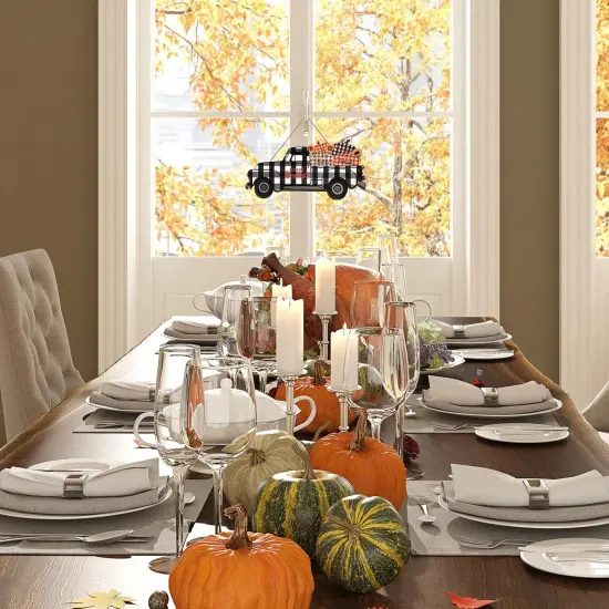 Vintage Happy Harvest Truck Sign Fall Wall Decor {3}