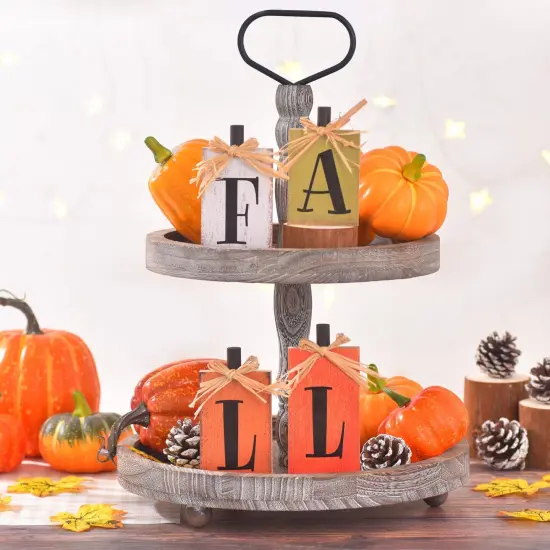 Autumn Decor Sign Block Set Fall Decorations {2}
