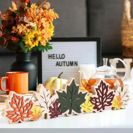 Fall Decor for Home Wooden Block Table Sign {5}