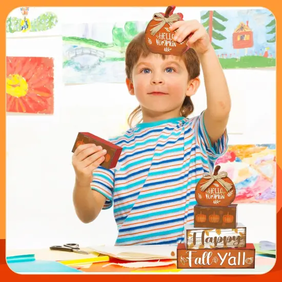 4 Pcs Fall Wooden Signs Tabletop Decor {4}