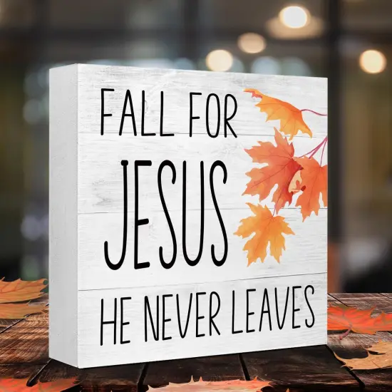 Farmhouse Autumn Wood Block Signs Tabletop Decor {3}