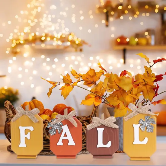 Pumpkin Wood Sign Table Fall Decorations {4}