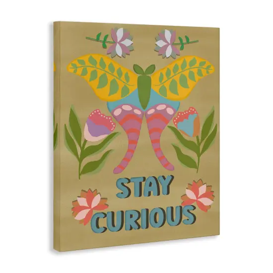 Stupell Industries Stay Curious Butterfly Canvas Design by Julia Frost {3}