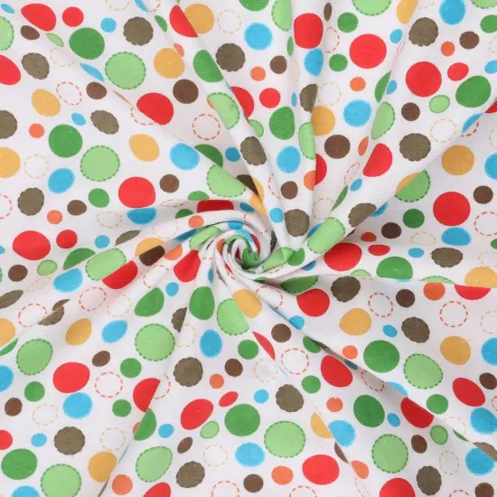 Mook Fabrics Multi Circle Flannel Fabric [43 in. Wide] - By The Yard White {2}