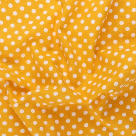 Mook Fabrics Polka Dot Flannel Fabric [43 in. Wide] - By The Yard Mustard/White {2}