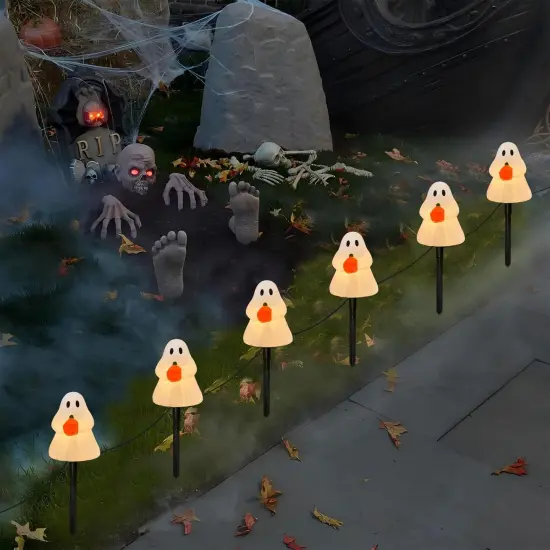 C7 Halloween Ghost Pathway String Lights {3}