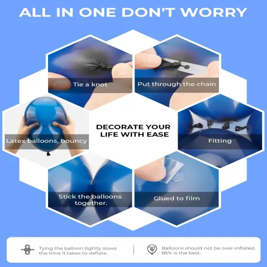 Navy Blue and Silver Balloons Garland Arch Kit,134 Pcs 18/12/10/5 Inch White Navy Blue and Silver Balloons with Confetti Latex Balloons, for Birthday Baby Shower Wedding Graduation Party Decorations {5}