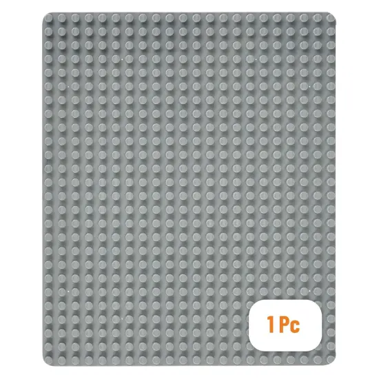 Classic Big Briks Baseplate 15" x 10.5" Large Building Brick Baseplate by Strictly Briks | 100% Compatible with All Major Brands | Single Light Gray Flat Bottom Base Plate, Ages 3-14 Grey {1}