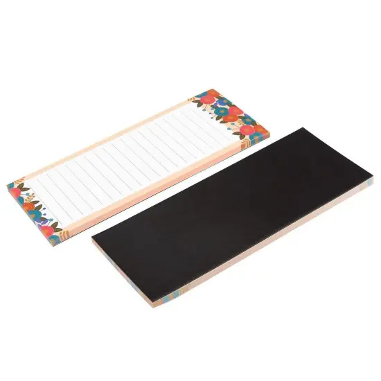 6 Pack Magnetic Notepads for Refrigerator - Shopping List, To-Do, Memo, Scratch Pads (6 Floral Designs, 60 Sheets Each) White {3}