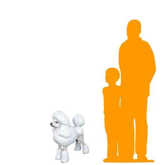 White Poodle Life Size Dog Statue {2}