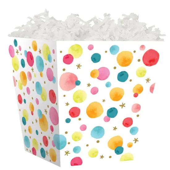 Pack/6: Satin Party Sweet Treat Boxes - 4 x 4 x 4-1/2" {1}