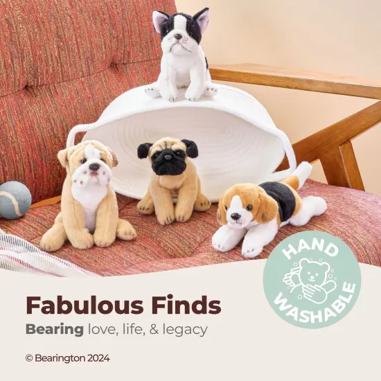 Bearington Lil' Pugsly Small Plush Pug Stuffed Animal Puppy Dog, 6 inch, For Ages 3-14 Brown {3}