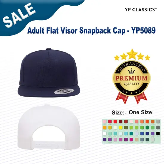 YP Classics&reg; Adult Flat Visor Snapback Cap RED {2}
